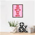Picture of Bad Vibes Typography Poster _GroupedProduct_Rectangle_Portrait_Canvas_Framed_
