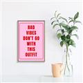 Picture of Bad Vibes Typography Poster _GroupedProduct_Rectangle_Portrait_Canvas_Framed_