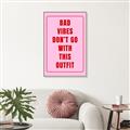 Picture of Bad Vibes Typography Poster _GroupedProduct_Rectangle_Portrait_Canvas_Framed_