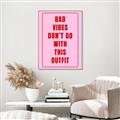 Picture of Bad Vibes Typography Poster _GroupedProduct_Rectangle_Portrait_Canvas_Framed_