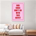 Picture of Bad Vibes Typography Poster _GroupedProduct_Rectangle_Portrait_Canvas_Framed_