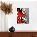 Picture of Retro Red guitar Poster _GroupedProduct_Rectangle_Portrait_Unframed_Print_Only_