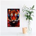 Picture of Tiger With Headphones animal _GroupedProduct_Rectangle_Portrait_Unframed_Print_Only_