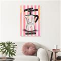 Picture of Mocca Coffee on Stripes - Hug in a Cup _GroupedProduct_Rectangle_Portrait_Unframed_Print_Only_