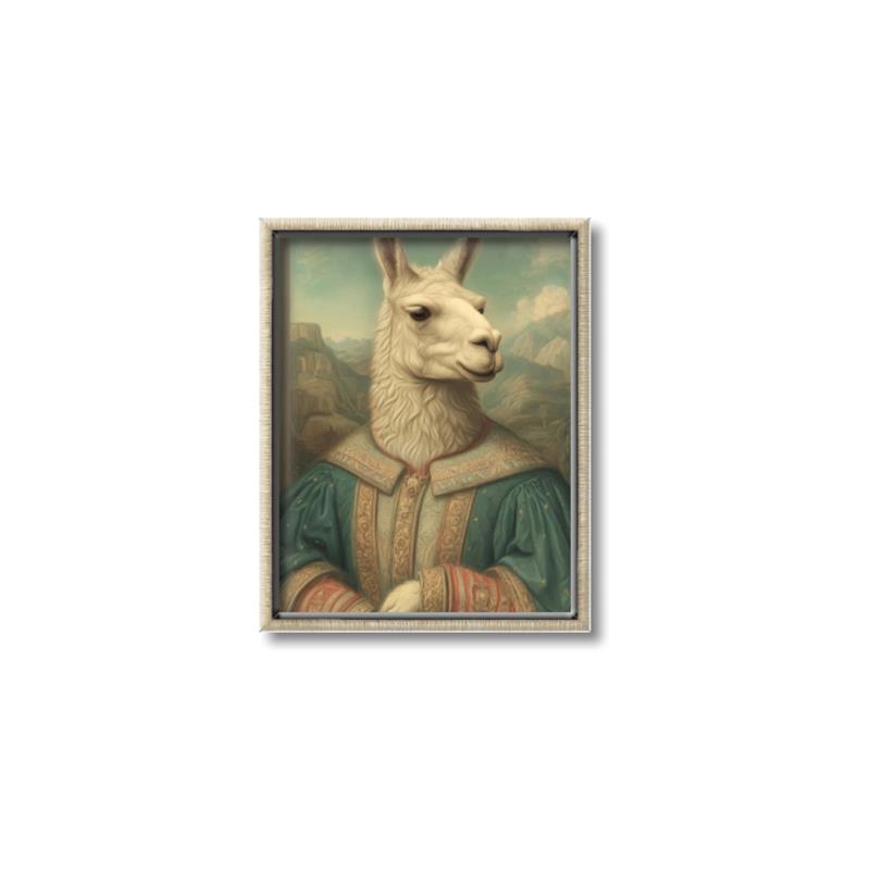 Picture of The Renaissance Llama _GroupedProduct_Rectangle_Portrait_Canvas_Framed_
