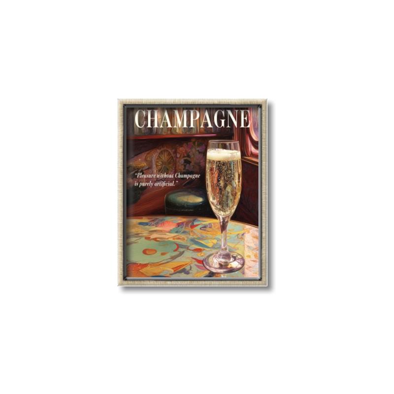 Picture of A Glass of Champagne _GroupedProduct_Rectangle_Portrait_Canvas_Framed_