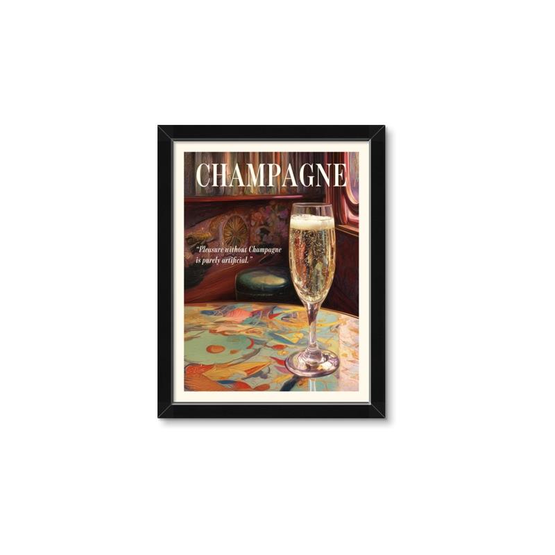 Picture of A Glass of Champagne _GroupedProduct_Rectangle_Portrait_Framed_Matted_