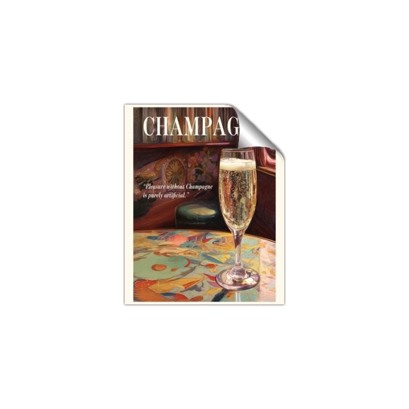 Picture of A Glass of Champagne _GroupedProduct_Rectangle_Portrait_Unframed_Print_Only_