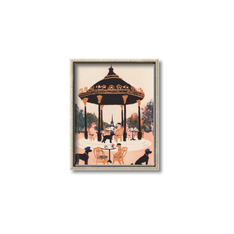Picture of Le Petit Chien Tea Party _GroupedProduct_Rectangle_Portrait_Canvas_Framed_