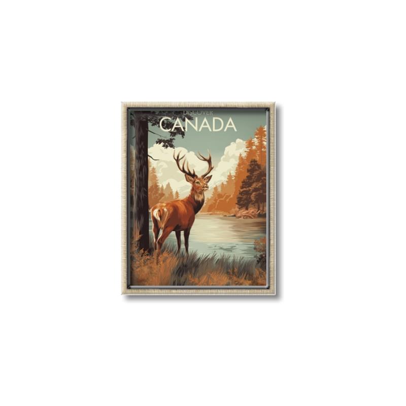 Picture of Canadian Deer _GroupedProduct_Rectangle_Portrait_Canvas_Framed_