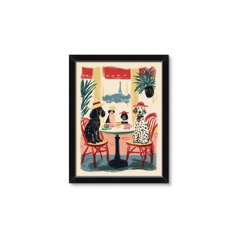 Picture of Café Canine _GroupedProduct_Rectangle_Portrait_Framed_Matted_