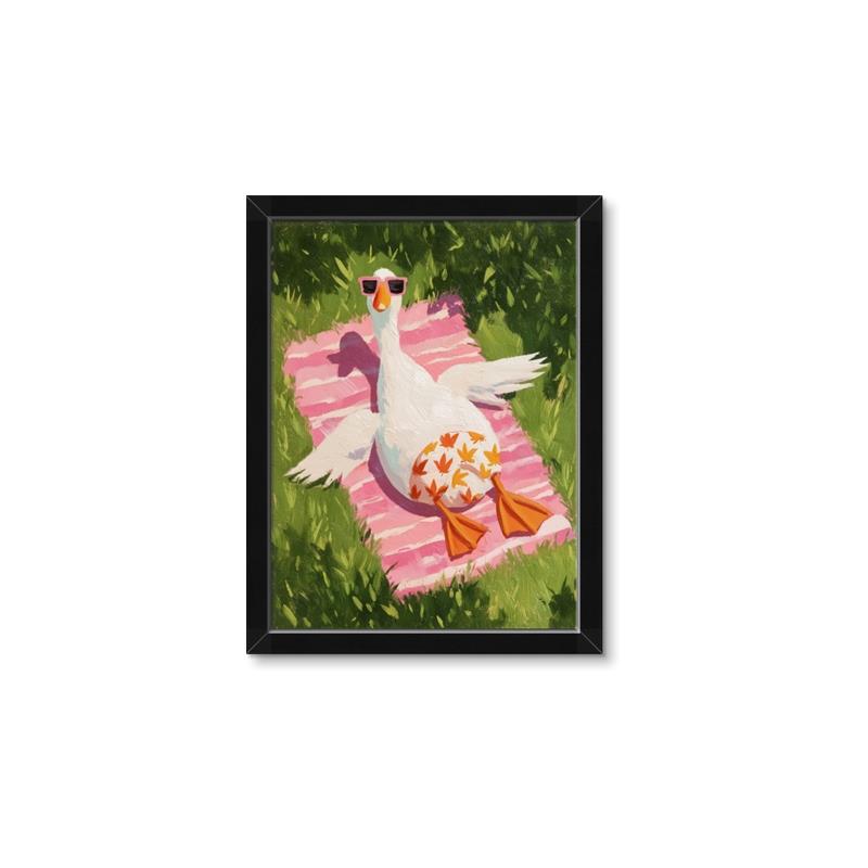 Picture of The Tanning Duck _GroupedProduct_Rectangle_Portrait_Framed_Matted_