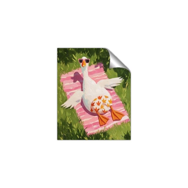 Picture of The Tanning Duck _GroupedProduct_Rectangle_Portrait_Unframed_Print_Only_