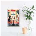 Picture of Café Canine _GroupedProduct_Rectangle_Portrait_Canvas_Framed_