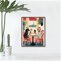 Picture of Café Canine _GroupedProduct_Rectangle_Portrait_Canvas_Framed_