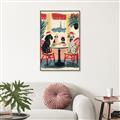 Picture of Café Canine _GroupedProduct_Rectangle_Portrait_Canvas_Framed_