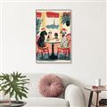 Picture of Café Canine _GroupedProduct_Rectangle_Portrait_Canvas_Framed_