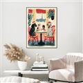 Picture of Café Canine _GroupedProduct_Rectangle_Portrait_Canvas_Framed_