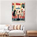 Picture of Café Canine _GroupedProduct_Rectangle_Portrait_Canvas_Framed_