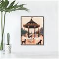 Picture of Le Petit Chien Tea Party _GroupedProduct_Rectangle_Portrait_Canvas_Framed_