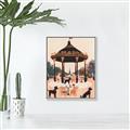 Picture of Le Petit Chien Tea Party _GroupedProduct_Rectangle_Portrait_Canvas_Framed_