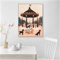 Picture of Le Petit Chien Tea Party _GroupedProduct_Rectangle_Portrait_Canvas_Framed_