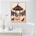 Picture of Le Petit Chien Tea Party _GroupedProduct_Rectangle_Portrait_Canvas_Framed_