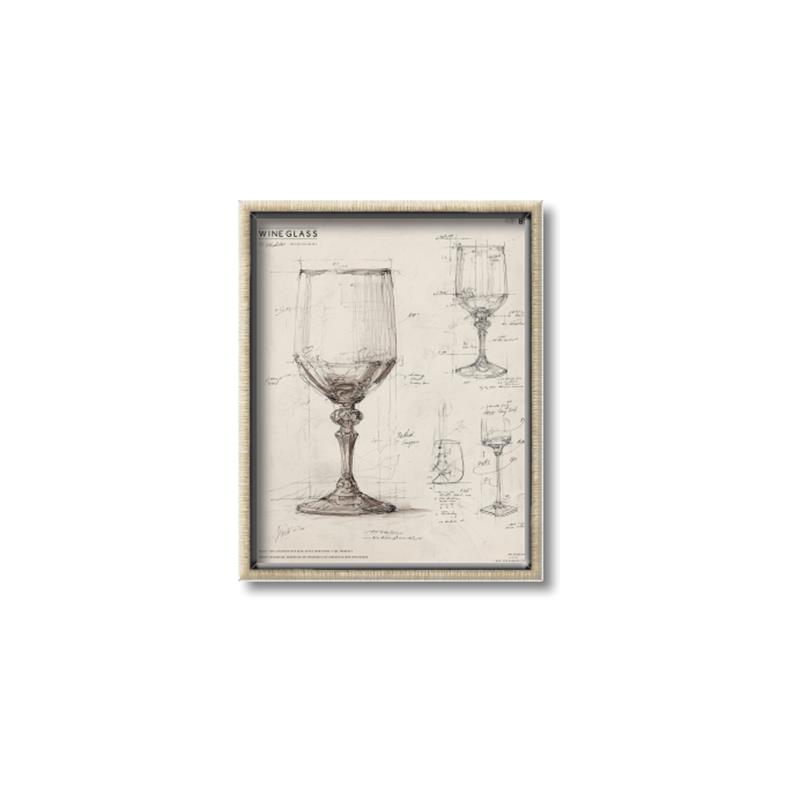 Picture of Sketch of a Wine Glass _GroupedProduct_Rectangle_Portrait_Canvas_Framed_