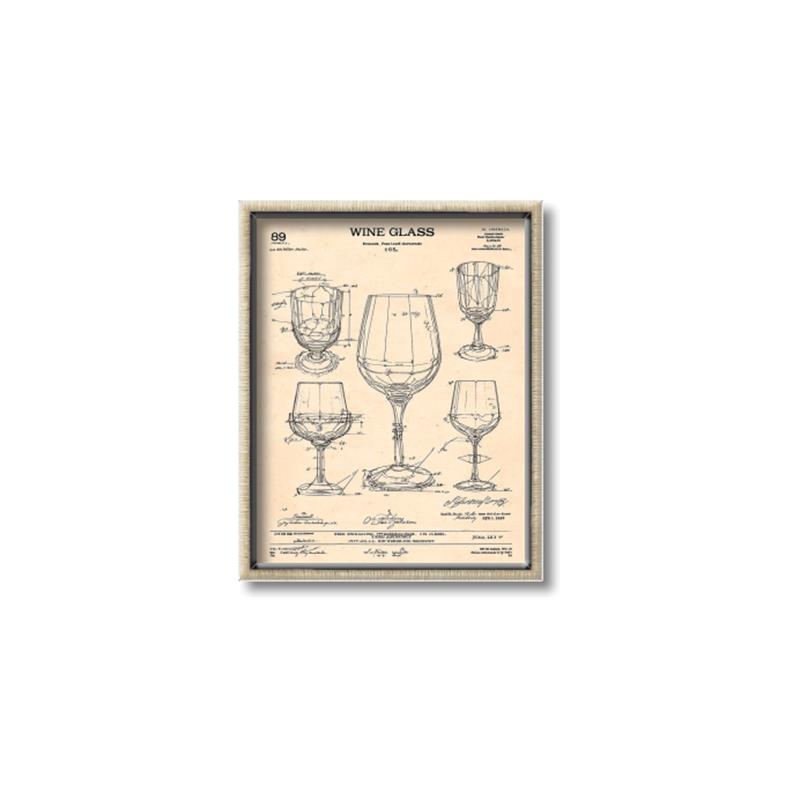 Picture of The Anatomy of a Wine Glass _GroupedProduct_Rectangle_Portrait_Canvas_Framed_