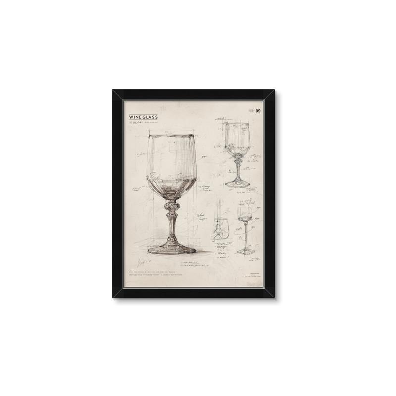 Picture of Sketch of a Wine Glass _GroupedProduct_Rectangle_Portrait_Framed_Matted_