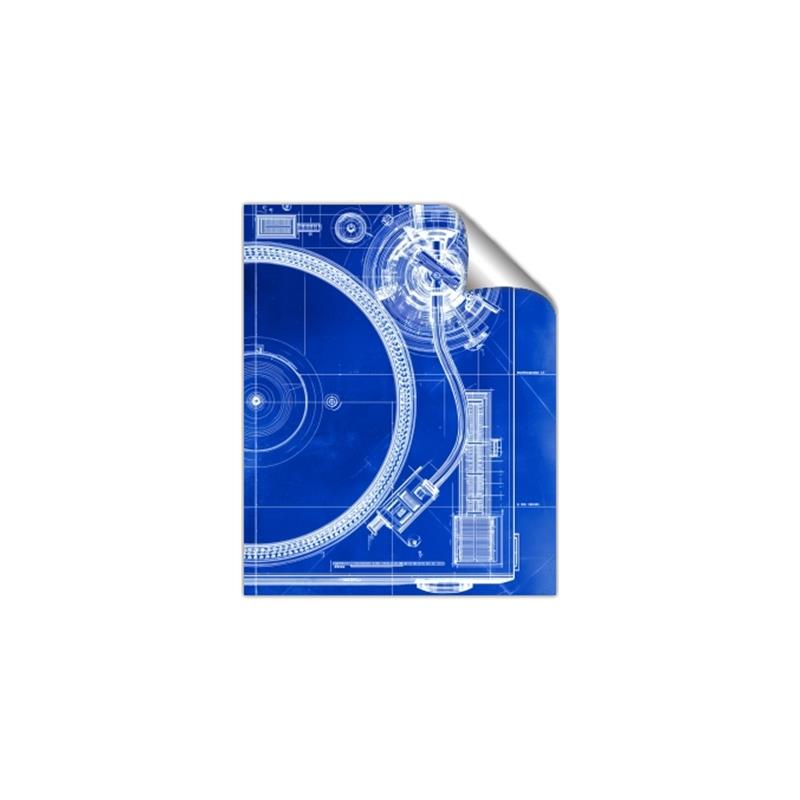 Picture of Blue Print Vinyl I _GroupedProduct_Rectangle_Portrait_Photography _GroupedProduct_Rectangle_Portrait_Unframed_Print_Only_