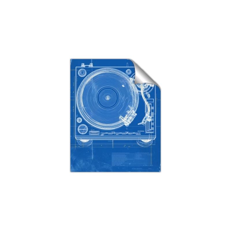 Picture of Blue Print Vinyl II _GroupedProduct_Rectangle_Portrait_Photography _GroupedProduct_Rectangle_Portrait_Unframed_Print_Only_