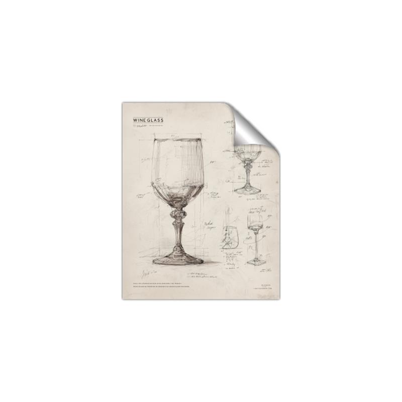 Picture of Sketch of a Wine Glass _GroupedProduct_Rectangle_Portrait_Unframed_Print_Only_