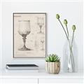 Picture of Sketch of a Wine Glass _GroupedProduct_Rectangle_Portrait_Canvas_Framed_