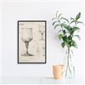 Picture of Sketch of a Wine Glass _GroupedProduct_Rectangle_Portrait_Canvas_Framed_