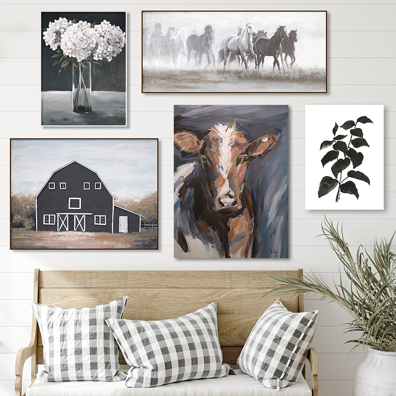 Cows-horses-flower-in-a-vase-blue-barn-rustic-shabby-chic-refined-french-classic-tuscan