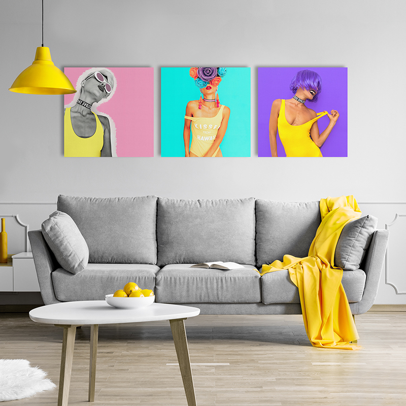Neon-contemporary-art-dynamic-bright-expressionism-modern-yellow-pink-blue-women-girls-80s-pop-art