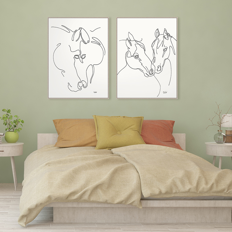 Art-animal-horses-horse-figurative-simple-minimilistic-drawing-sketch-bedroom-livingroom-simple