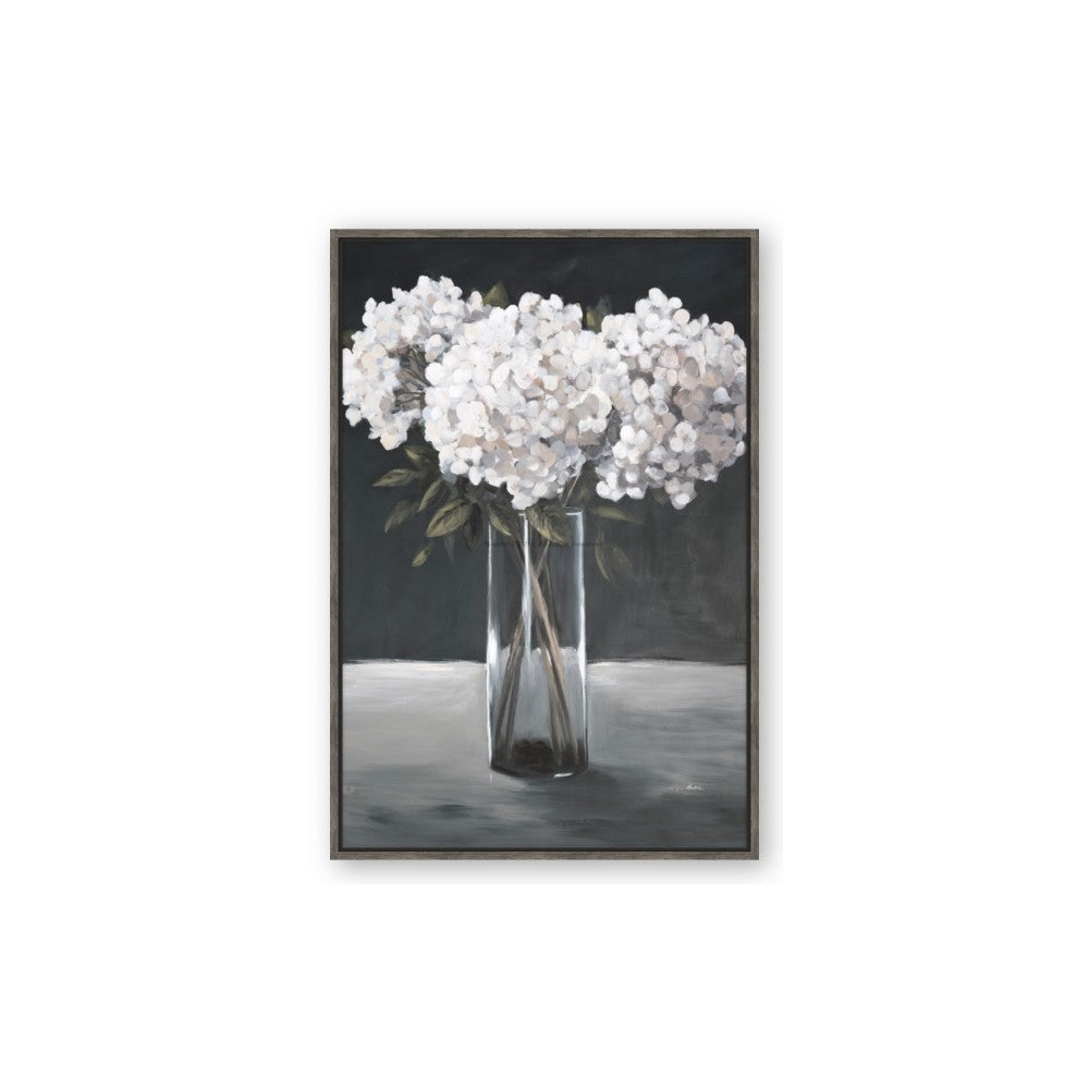 White Hydrangea jar