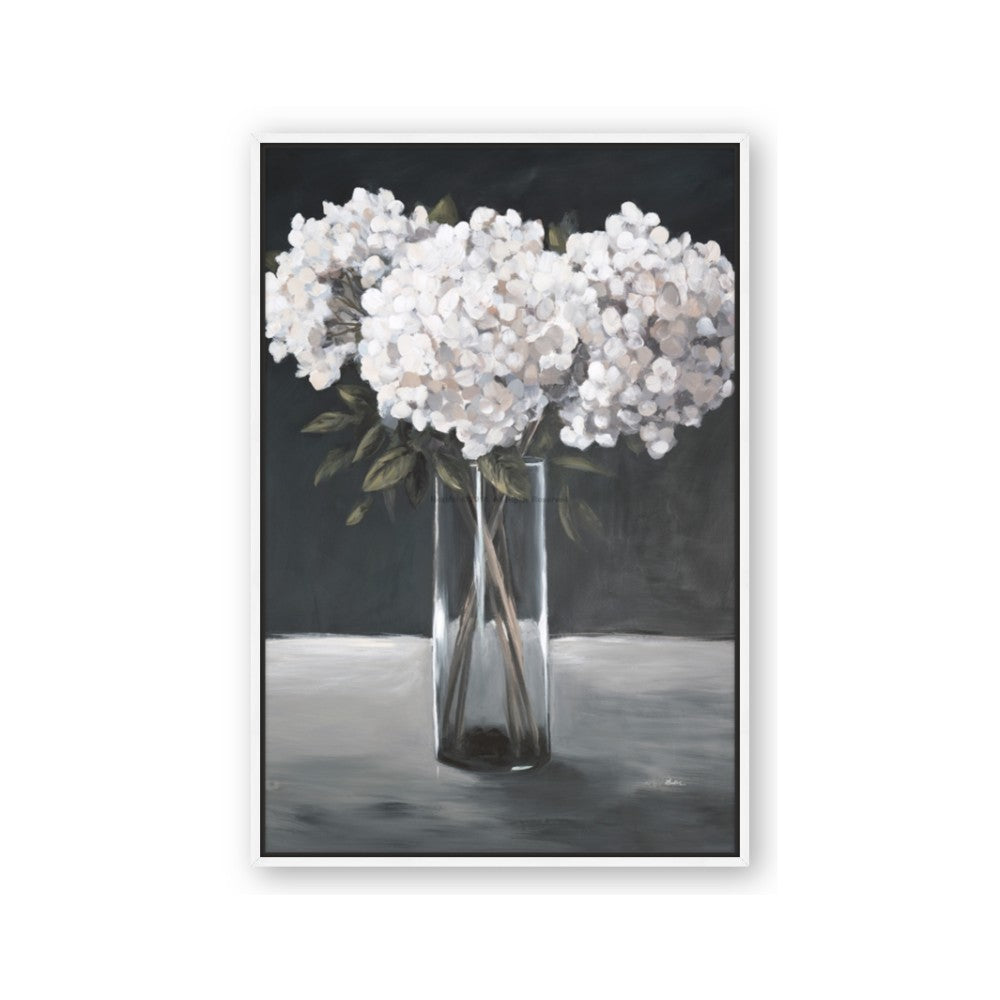 White Hydrangea jar