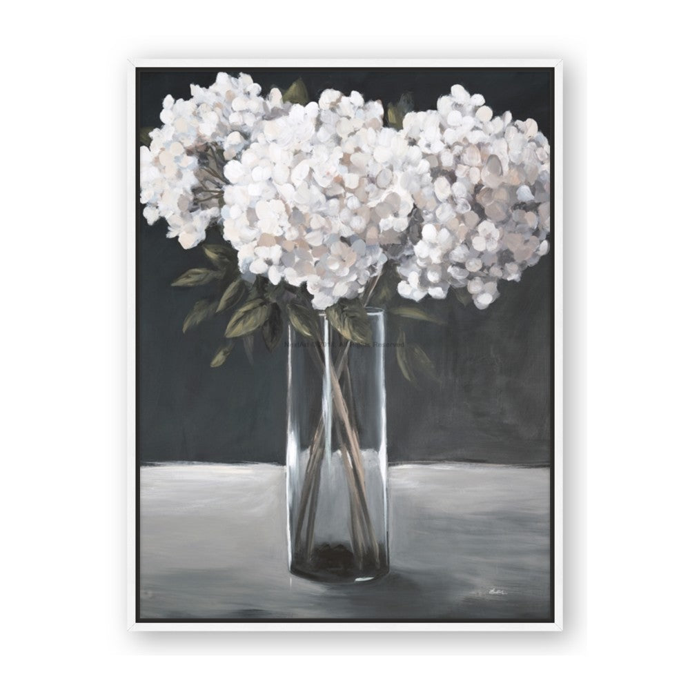 White Hydrangea jar
