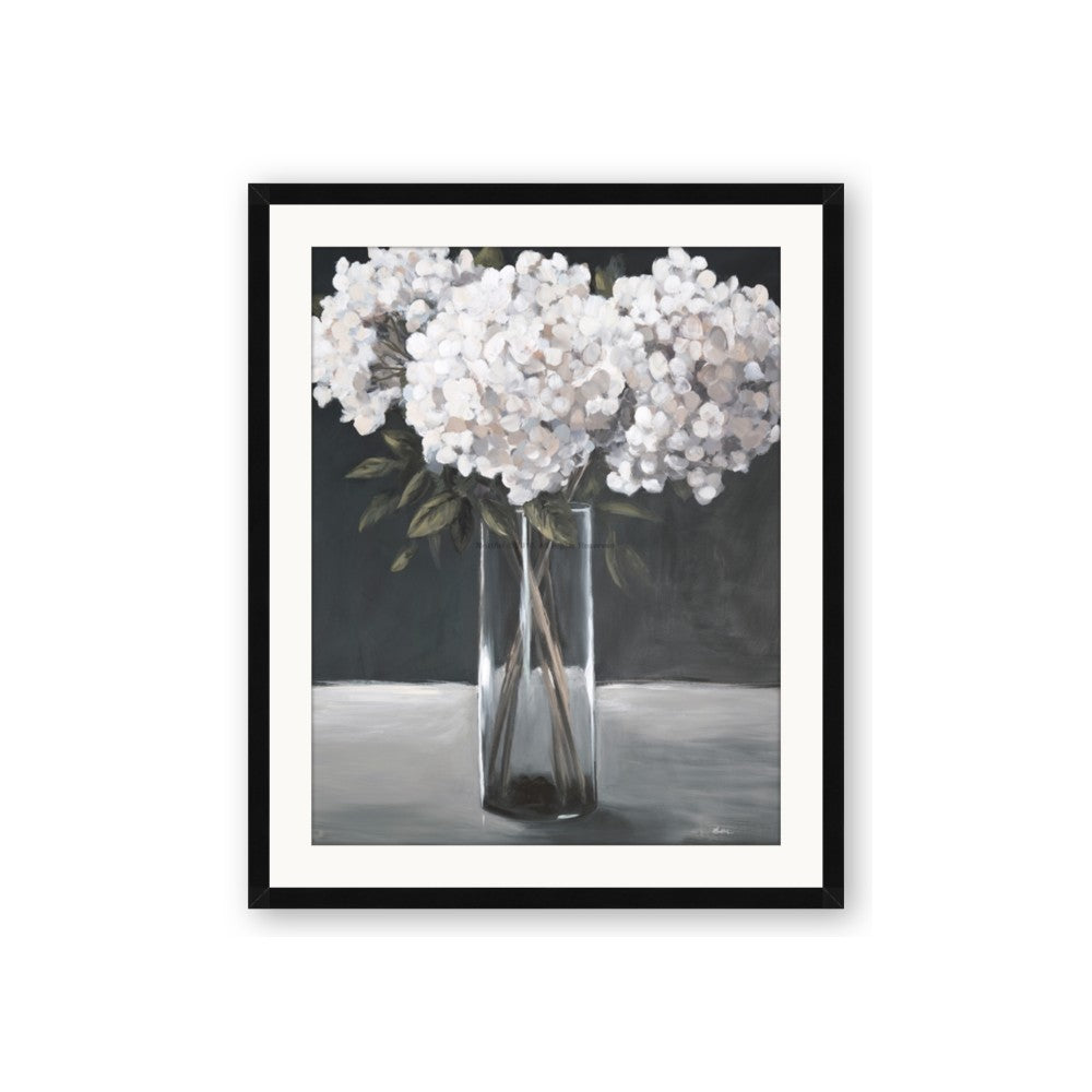 White Hydrangea jar