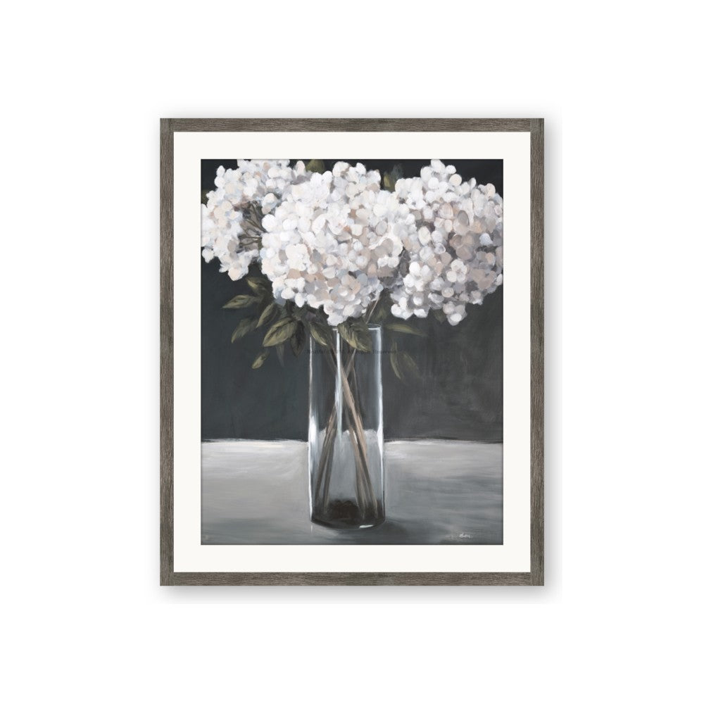 White Hydrangea jar