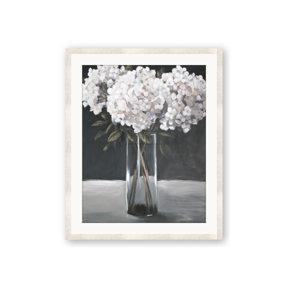 White Hydrangea jar