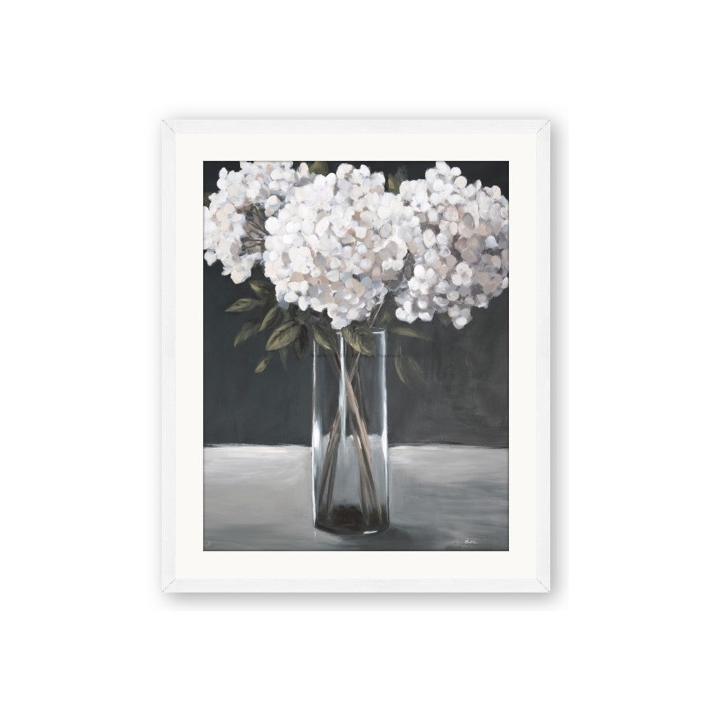 White Hydrangea jar