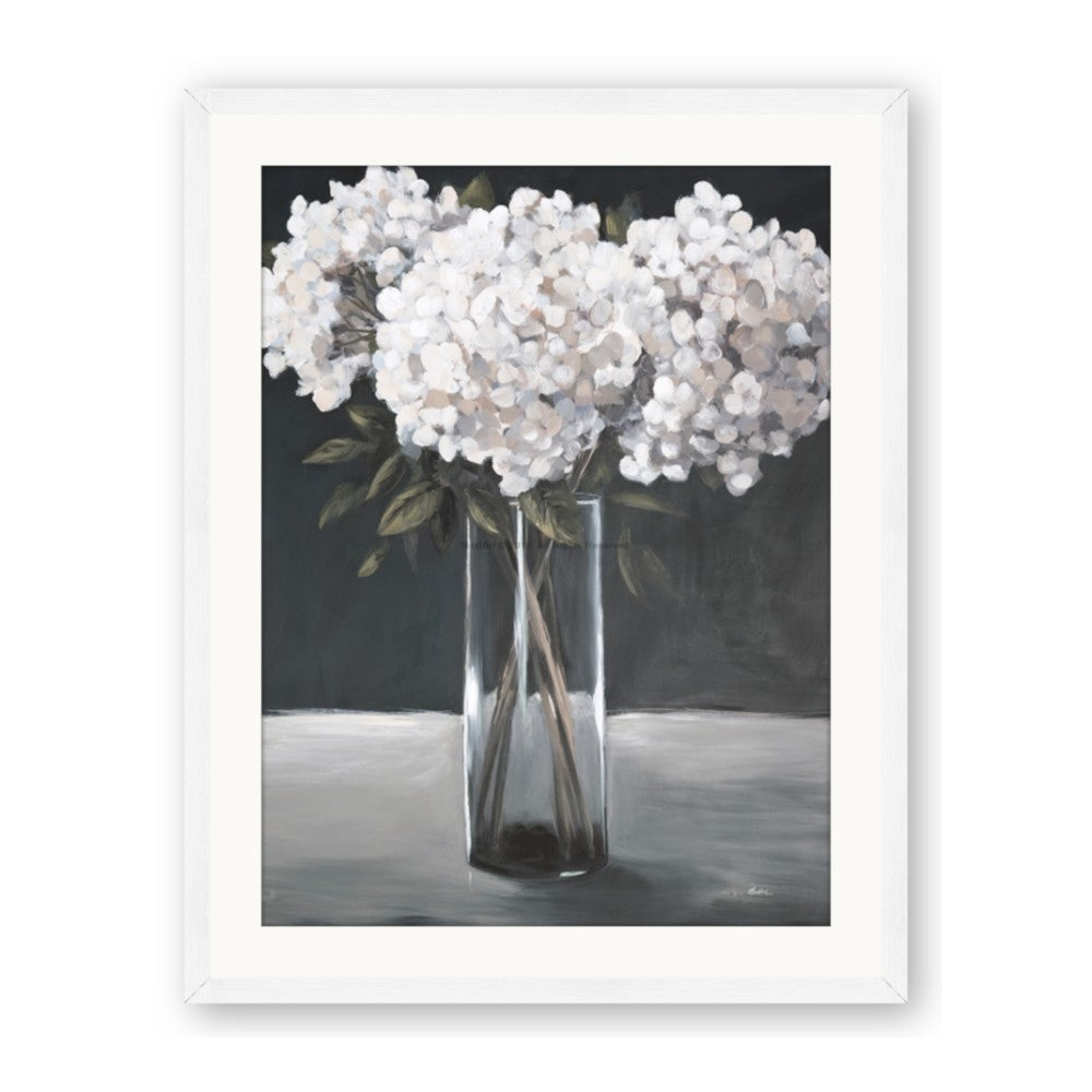 White Hydrangea jar