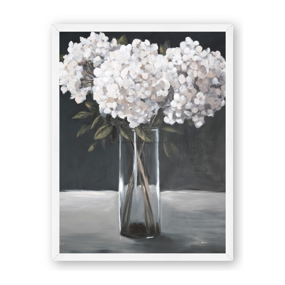 White Hydrangea jar