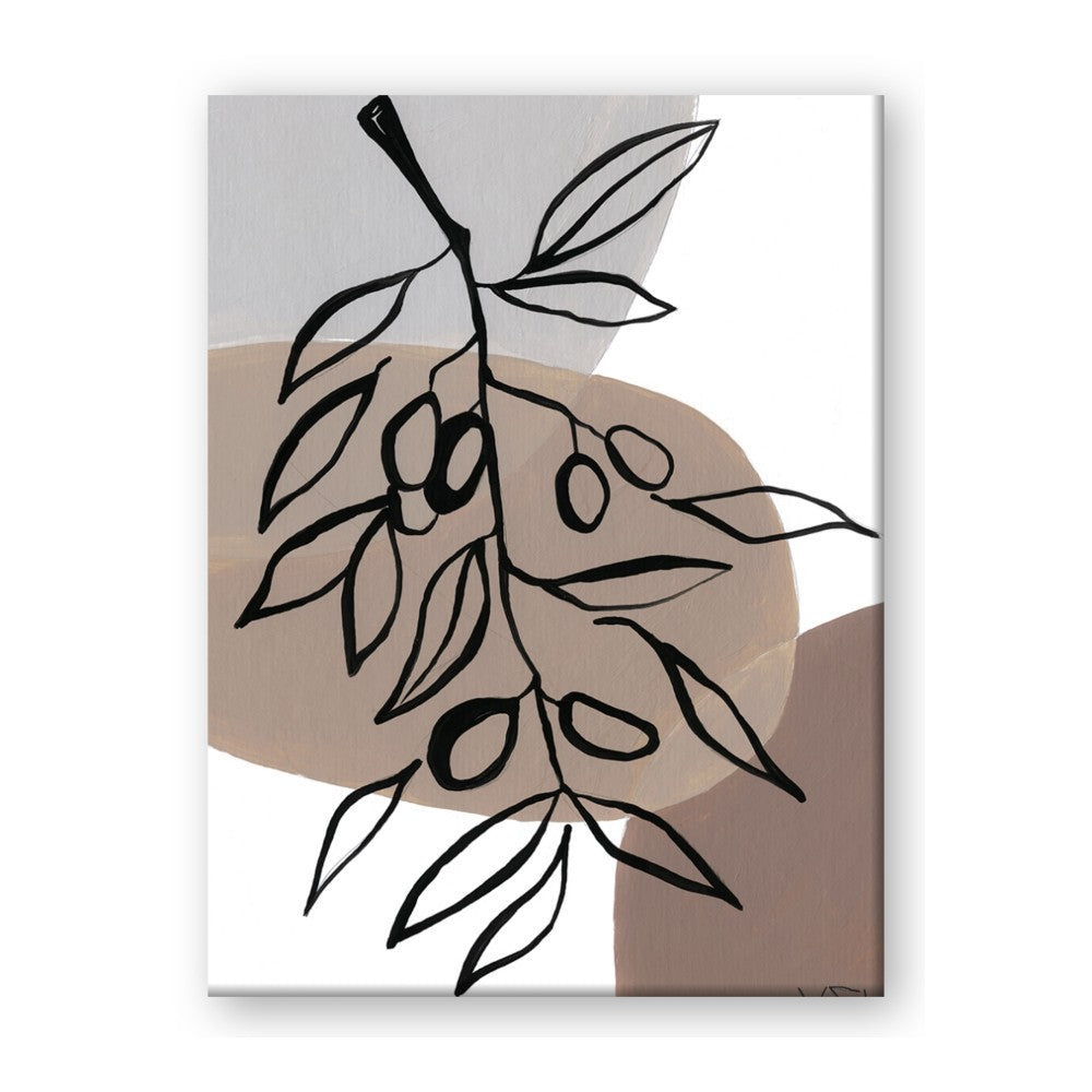 Brown Geo with Leaves II