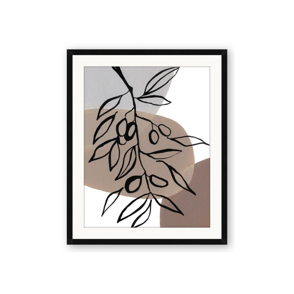 Brown Geo with Leaves II