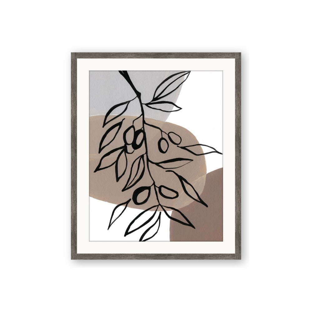 Brown Geo with Leaves II